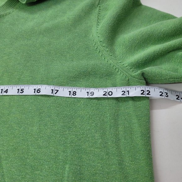 J McLaughlin Sweater Men‎ L Long Sleeve V-Neck Classic Office Teacher Green - Picture 9 of 12